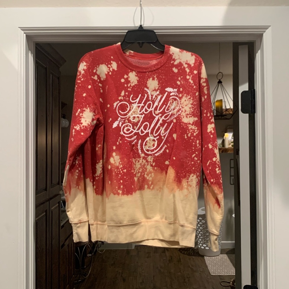 Acid wash Holly Jolly Christmas sweater.
